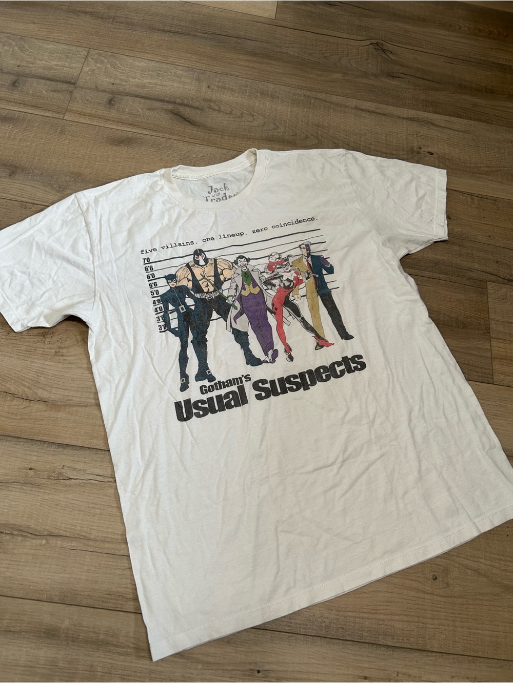 DC Comics White Gotham's Usual Suspects Graphic Tee - Men